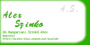 alex szinko business card