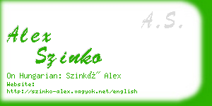 alex szinko business card